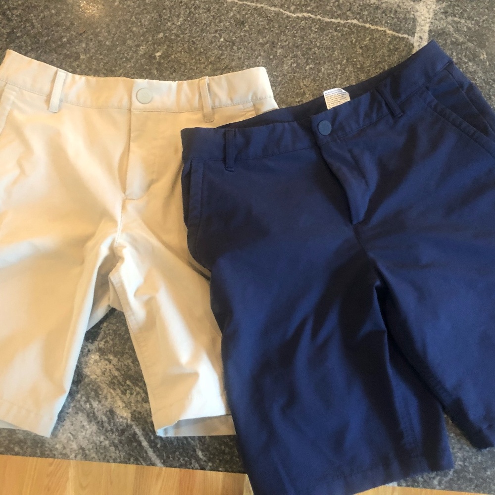2 pairs All In Motion Navy Khaki Quick Dry Golf Shorts Bundle 12